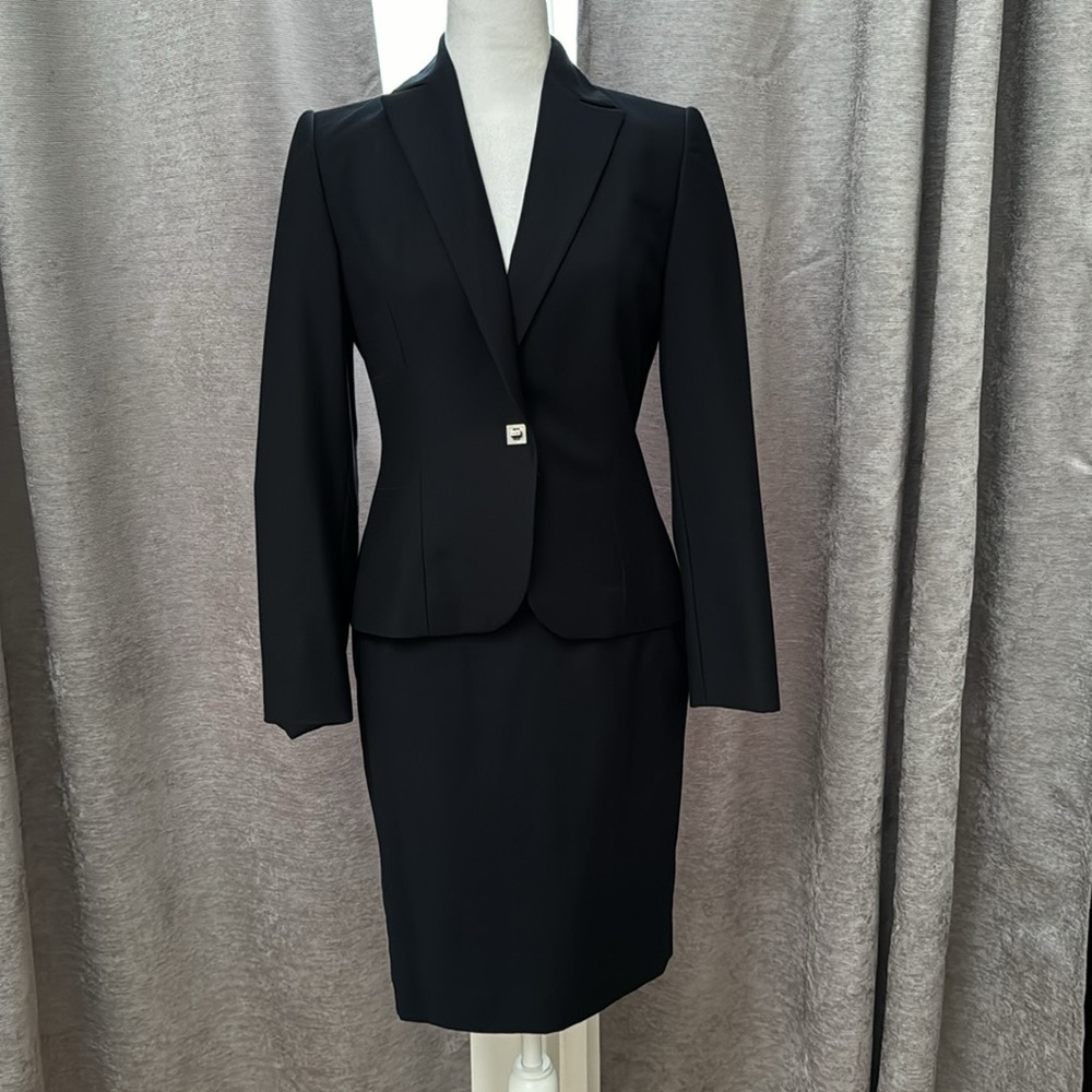 Calvin Klein Skirt Suit- Navy